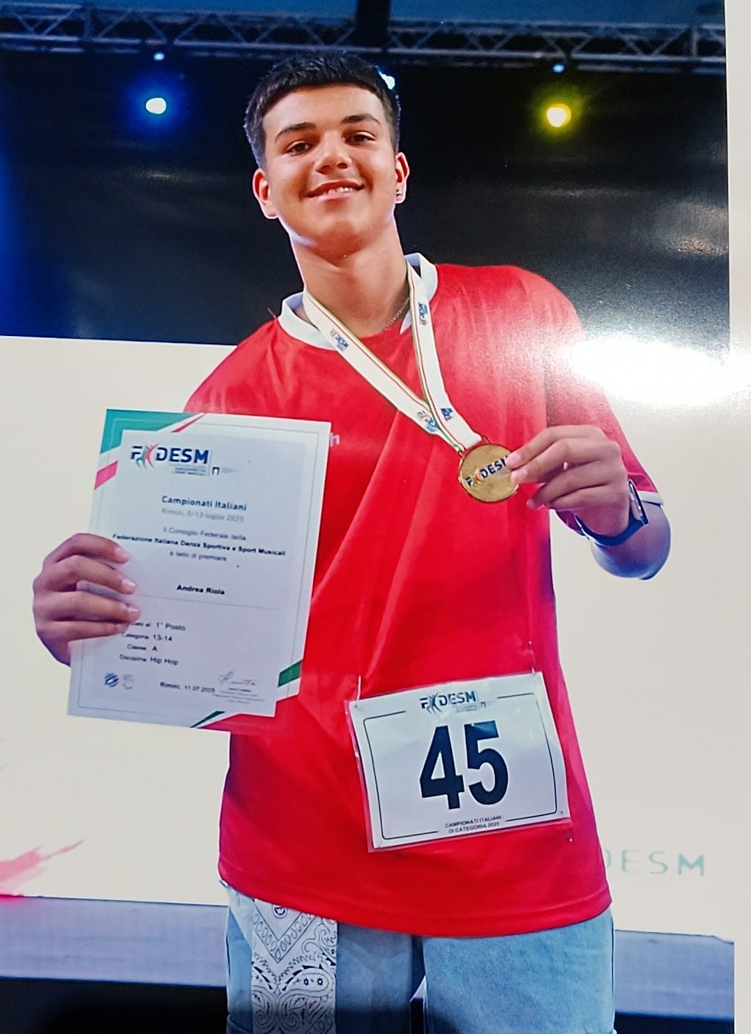 ANDREA RIOLA CAMPIONE ITALIANO HIP HOP SOLO 13-14 CLASSE A LIVORNO DANZA MAESTRA FILIPPI ASD