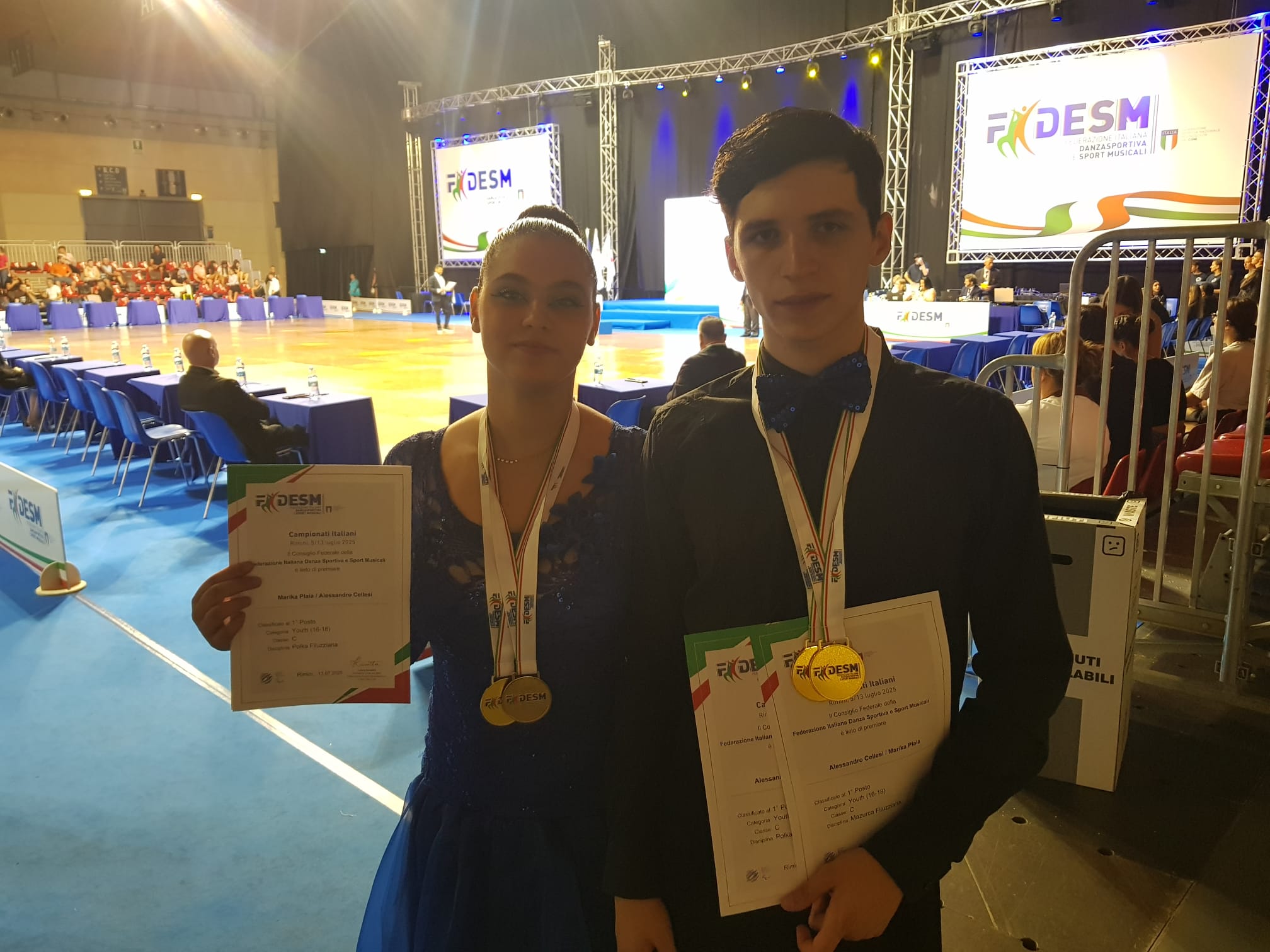 Alessandro Cellesi e Marika Plaia Disciplina: danze filuzziane Categoria 16-18 Classe C 2 Se mi aiuti ballo anch'io Medaglia oro