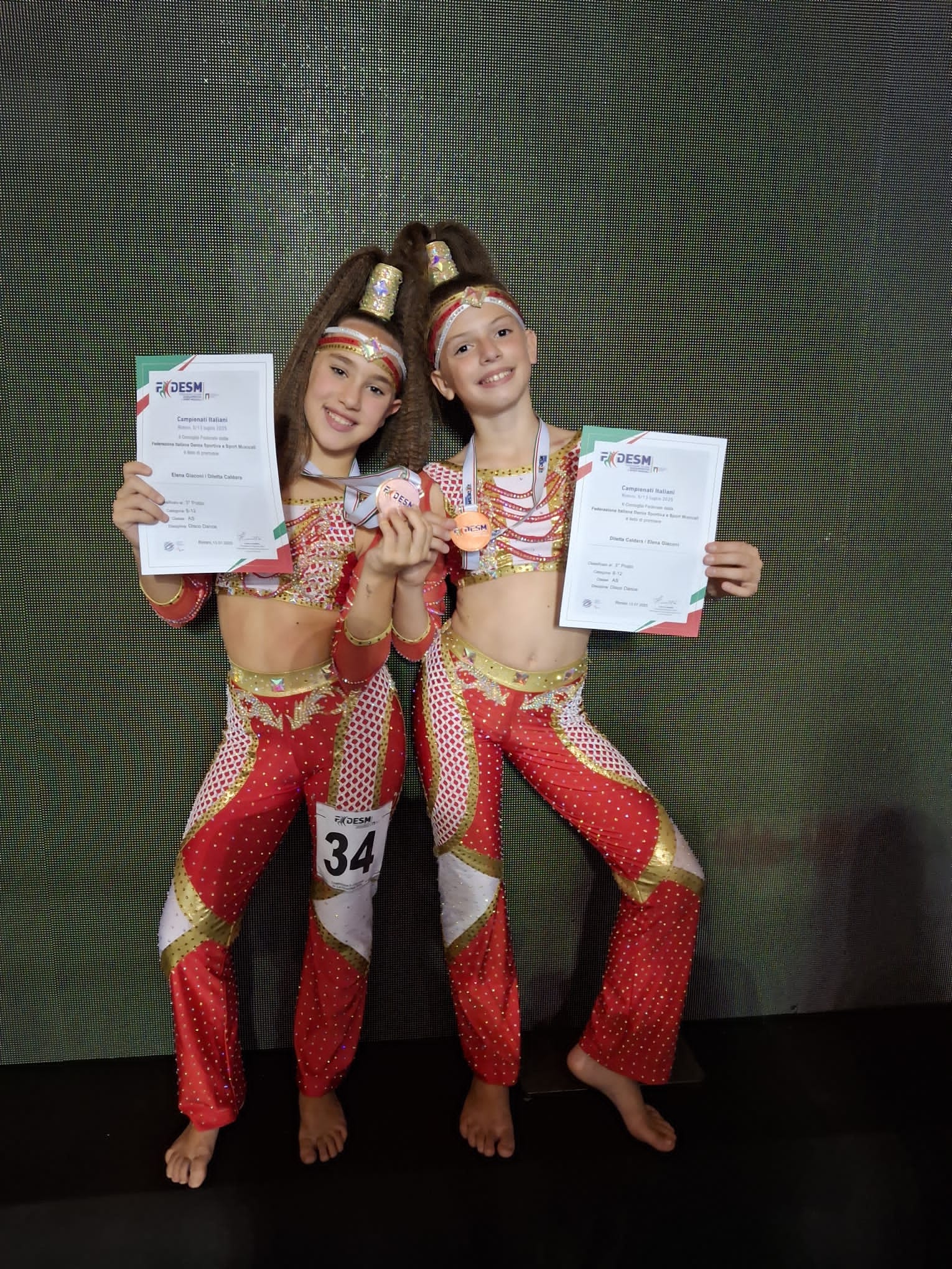 Caldara Diletta/Giaconi Elena Disco Dance categoria 8/12 classe AS 3^ posto Ideal Ballet