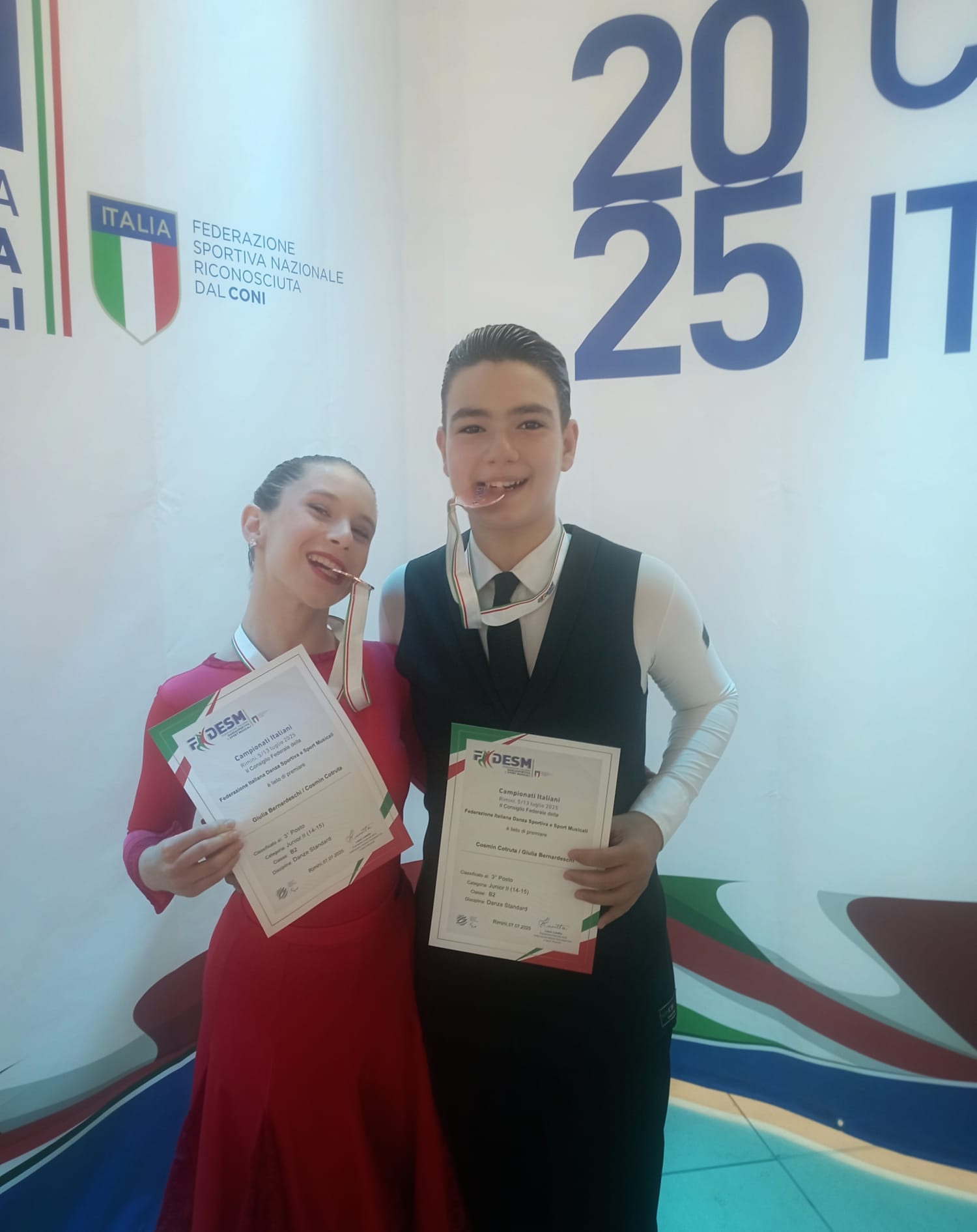 Giulia Bernardeschi Cosmin Cotruta Terzo posto Danze Standard 14 -15 B2 Dancemaster Studio ,GS Ballerini Val di Cornia