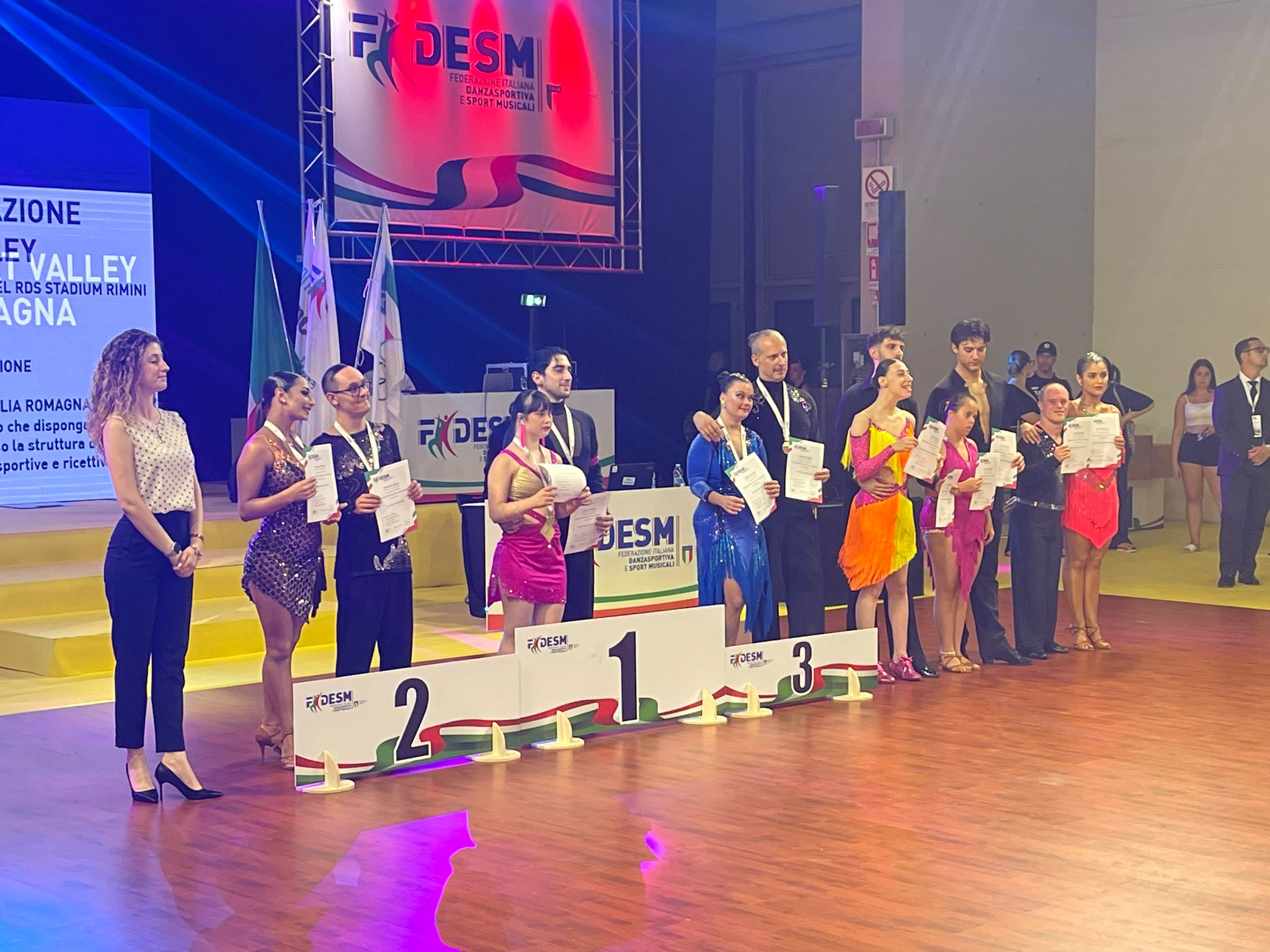 1’ Classificati Marta Lunardi e Michael Circosta - Danze Latino Americane Paralimpiche Combi over 16 B Dir Down ASD Progetto Danza Toscana