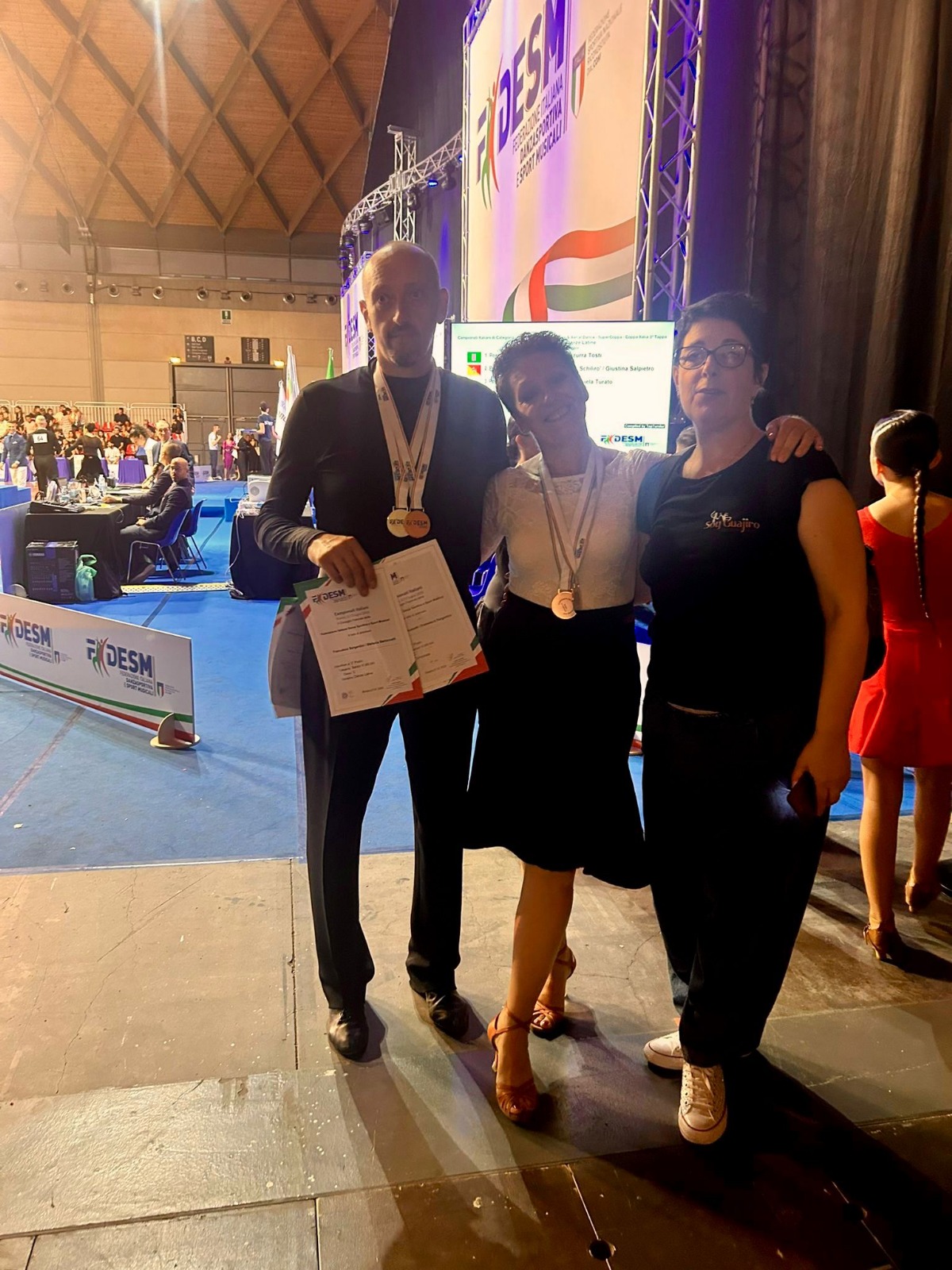 Sargentini Francesco e Bertuccelli Stefania 2 classificati Combinata ST&LT 45/54 anni cl. C 3 classificati Danze Latino Americane 45/54anni cl.C Scuola di ballo Soy Guajiro
