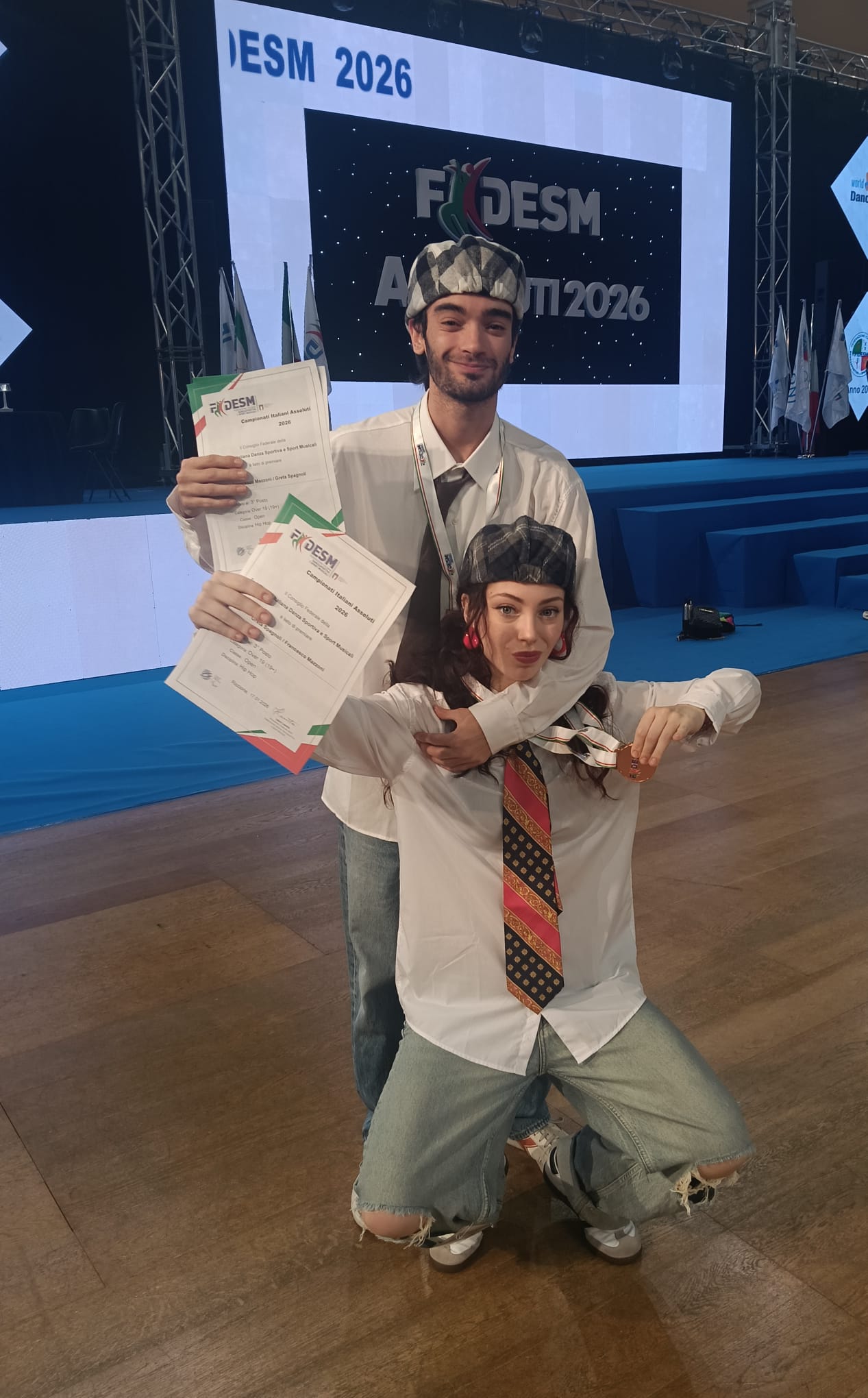 GRETA SPAGNOLI e FRANCESCO MAZZONI CATEGORIA OVER 19./29 HIP HOP DUO MEDAGLIA DI BRONZO ..