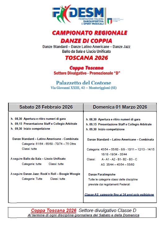VOLANTINO CAMPIONATO REGIONALE TOSCANA 2026 
